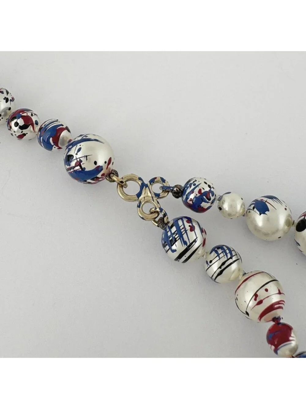 Chanel Necklace CC Logo Long Paint Faux Pearl Gold